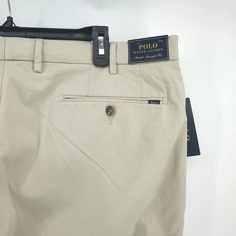 Polo Ralph Lauren Pants Mens 40/30 Tan Solid Stretch Straight Fit Modern New